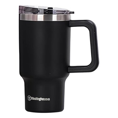 Westinghouse USA 32oz Double-Wall Stainless Steel Insulated Tumbler &ndash; Black   BPA-Free Reusable Cup for Hot &amp; Cold Beverages   6 Hours Hot &amp; 9 Hours Cold   Spill-Proof Lid