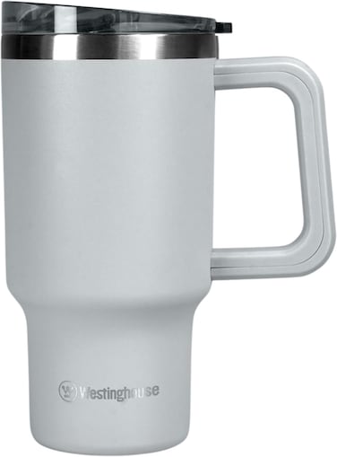 Westinghouse USA 32oz Double-Wall Stainless Steel Insulated Tumbler &ndash; Grey   BPA-Free Reusable Cup for Hot &amp; Cold Beverages   6 Hours Hot &amp; 9 Hours Cold   Spill-Proof Lid