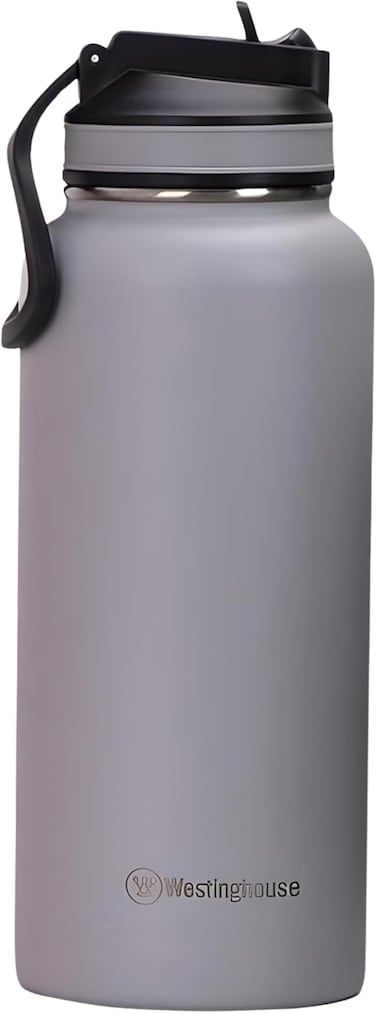 Westinghouse USA 32oz/946ml Double Wall Stainless Steel Tumbler &ndash; Grey   Leak-Proof, Sweat-Free, BPA-Free Travel Mug   6 Hours Hot &amp; 9 Hours Cold   Durable &amp; Reusable