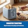 ELLE Panache Series 2 Slice Digital Toaster, Touch-Activated Display, 6 Browning Levels, Bagel, Frozen, Grain & Gluten-Free Functions, 980W