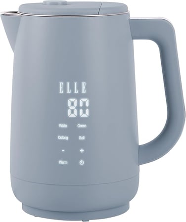 ELLE Panache Series Digital Electric Kettle, 1.7L, Smart Touch Display, Double Wall with Stainless Steel Interior, 2200W