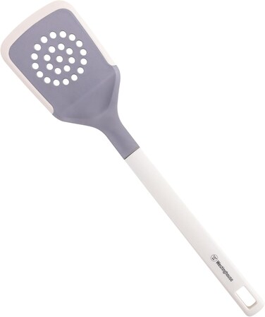 Westinghouse USA Silicone/PBT Slotted Turner   Heat-Resistant Spatula for Flipping, Stirring &amp; Straining   Non-Slip Handle   Safe for Non-Stick Cookware   Easy-to-Clean Kitchen Tool
