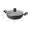 Westinghouse USA Low Casserole with Lid 24CM - Pressed Aluminium, Black Marble, Lightweight Cookware for Healthy Cooking, Non-Stick Coating Cookware, Durable &amp; Easy to Clean