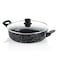 Westinghouse USA Low Casserole with Lid 24CM - Pressed Aluminium, Black Marble, Lightweight Cookware for Healthy Cooking, Non-Stick Coating Cookware, Durable &amp; Easy to Clean