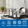 ELLE 14 Piece Stainless Steel Cookware Set 5 Ply with Casseroles and Fry Pan Durable Induction Compatible Pots and Pans with Lids for Everyday Cooking