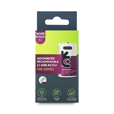 Lithium USB-C RCR123 3.7V - PK1
