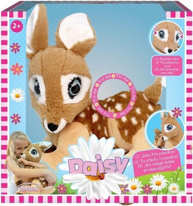 Dimian Bambolina Plush Daisy with Moving Glitter Eyes &amp; Speaking Three Fairy Tales - English Version.