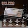 YUNZII B75 PRO Wireless Mechanical Keyboard,75% Creamy Gaming Keyboard Gasket Hot Swap Custom with Knob,Pre-lubed Switches RGB,Bluetooth/Type-C/2.4G (Cocoa Cream V2 Switch,Grey)