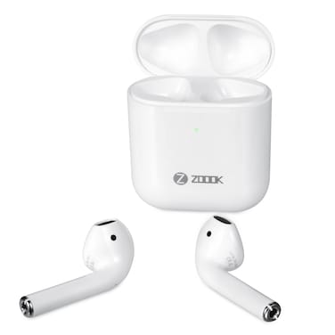 ZOOOK True Wireless Earbuds (White, AirPro 5.4DSP) Bluetooth 5.4 DSP Noise Cancellation 30H Battery Touch Control Low Latency Voice Assistant Support Compact Charging Case