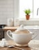 Fissman Teapot and Sugar Bowl Set, Porcelain Tea Set Versailles Series   1350mL Teapot with 500mL Sugar Bowl