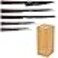 Fissman 6-Piece Knife Set Solveig with Wooden Block 420J2 Steel, Chef Knife 20cm, Slicing Knife 20cm, Bread Knife 20cm, Utility Knife 13cm, Pairing Knife 9cm