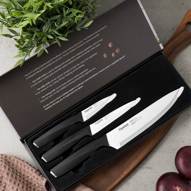 Fissman 3-Piece Knife Set, Stainless Steel Franco Series 8'' Chef Knife, 5'' Utility Knife, 3.5'' Paring Knife