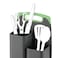 Fissman Kitchen Knife And Utensil Organizer (21.5x13.2x23cm) With Cutting Board (33x20x0.6cm) Grey (Plastic)
