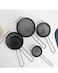 Fissman 5-Piece Fine Mesh Black Strainer with Hanging Loop Set, 10cm, 12cm, 14cm, 16cm, and 18m