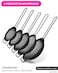 Fissman 5-Piece Fine Mesh Black Strainer with Hanging Loop Set, 10cm, 12cm, 14cm, 16cm, and 18m