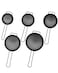 Fissman 5-Piece Fine Mesh Black Strainer with Hanging Loop Set, 10cm, 12cm, 14cm, 16cm, and 18m