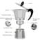 Fissman Coffee Maker Aluminium For 2 Cups/120ml with 2-Piece Ceramic Cups And Saucer Set