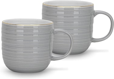 Fissman 2-Piece Mugs Firmina Gray 350ml New Bone China