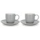 Fissman 2-Piece Cups Firmina Gray 180ml with Saucers New Bone China