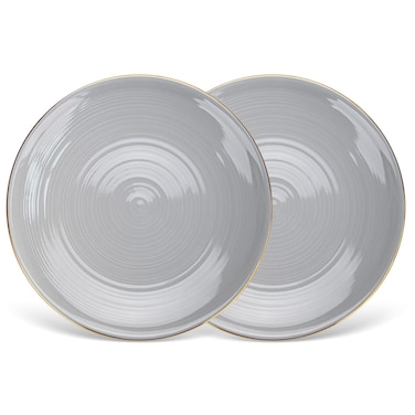 Fissman 2-Piece Plates Firmina Gray 21cm New Bone China
