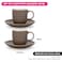 Fissman 2-Piece Cups Firmina Brown 180ml with Saucers New Bone China