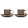 Fissman 2-Piece Cups Firmina Brown 180ml with Saucers New Bone China