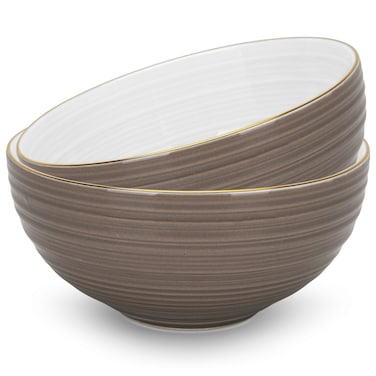 Fissman 2-Piece Bowls Firmina Brown 14.5cm/620ml New Bone China