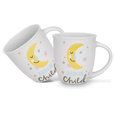 Fissman 2-Piece Mugs 380ml Moon Child New Bone China