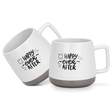 Fissman 2-Piece Mugs 400ml Happy Ever After New Bone China