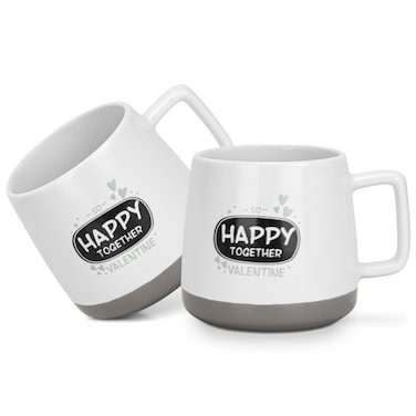 Fissman 2-Piece Mugs 400ml Happy Together New Bone China