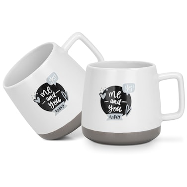 Fissman 2-Piece Mugs 400ml Me And You Happy New Bone China