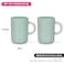 Fissman 2-Piece Mugs 540ml Green New Bone China