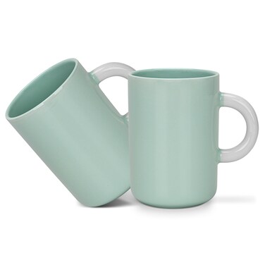 Fissman 2-Piece Mugs 540ml Green New Bone China