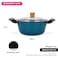 Fissman Stockpot 24cm/4LTR Seagreen Series Series With Glass Lid Enamelled Lightweight Cast Iron With Non-Stick Coating