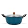 Fissman Stockpot Seagreen 28cm/6LTR Series With Glass Lid Enamelled Lightweight Cast Iron With Non-Stick Coating