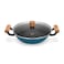 Fissman Wok Seagreen 28cm/4LTR with Glass Lid Enamelled Lightweight Cast Iron with Non-stick Coating