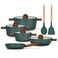 Fissman 11-Piece Cookware Set Falak Aluminium with Non-Stick Coating Stockpot 20cm,24cm,28cm, Shallow Casserole 28cm, Frying Pan 24cm + Cooking Spoon And Turner