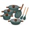 Fissman 11-Piece Cookware Set Falak Aluminium with Non-Stick Coating Stockpot 20cm,24cm,28cm, Shallow Casserole 28cm, Frying Pan 24cm + Cooking Spoon And Turner