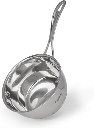 قدر فيسمان سعة 1000 مل مع علامة قياس، قدر من الفولاذ المقاوم للصدأ 14 سم، سلسلة فيليس