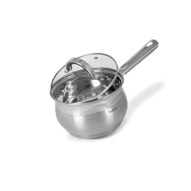 Fissman Saucepan with Glass Lid 16cm / 2.1L, Stainless Steel 18/10 INOX30 Sauce pan Felina Series