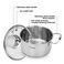 Fissman Cooking pot with Glass Lid 14x6.0 cm / 0.9 LTR Stainless Steel Mini Cook Series