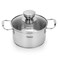 Fissman Cooking pot with Glass Lid 14x6.0 cm / 0.9 LTR Stainless Steel Mini Cook Series