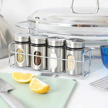 Fissman 5-Piece Salt And Pepper Shaker Glass 80ml