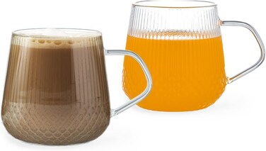 Fissman 2-Piece Cups 410ml Borosilicate Glass