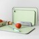 Fissman 3-Piece Chopping Boards 41cm/36cm/31cm With Holder Green Plastic+ TPR