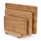 Fissman 3-Piece Cutting Boards 35cm, 30cm, 25cm With Stand Rubber Wood