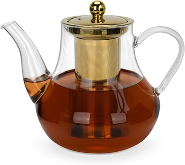 Fissman Tea Pot 1200ml with Stainless Steel Filter Borosilicate Glass