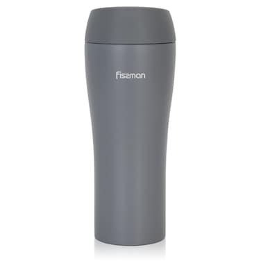 Fissman Double Wall Vacuum Travel Mug 420ml, Color Grey Stainless Steel