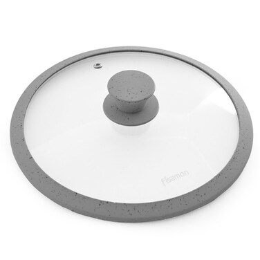 Fissman Lid Arcades 24cm With Grey Marbling Silicone Rim (Glass)