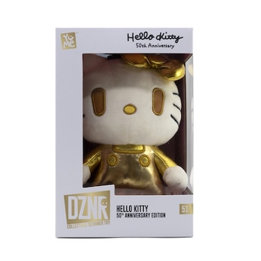 YuMe DZNR Sanrio Hello Kitty 50th Anniversary Hello Kitty Golden Edition Plush Toy (18 cm)